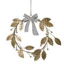Goldene Girlande aus Metall – 24 cm Breite – 3 cm Tiefe – 27 cm Höhe