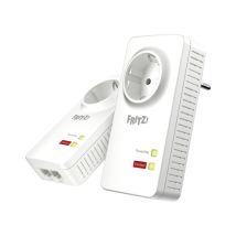 FRITZ!Powerline 1220 Starterset – bis zu 1200 MBit/s – 2x Adapter – 230V Schuko-Steckdose – Plug&Play – 16A – 220g
