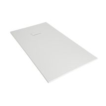 Rasa - White Low Profile Rectangular Textured Slate Effect Shower Tray And Waste - 1600mm X 800mm - Milano