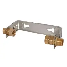Js Staffa Di Montaggio Contatore Dell'acqua, Orizzontale, Con Raccordo, Regolabile, Con Portata Continua Q3=10,0m3/h, 1'' X 1'', In Acciaio Inox, 