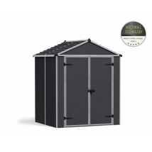 Palram - Rubicon Shed 6x5 Dark - Polycarbonate - L154 X W185 X H217 Cm - Dark Grey