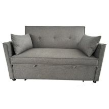 Divano Letto Steven In Tessuto Grigio Scuro Cm 130×86×80