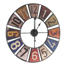 Gift-decor Reloj De Pared Multicolor Retro De Metal