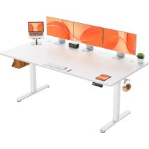 Bureau Électrique Réglable En Hauteur Ergear 180x80 Cm - 4 Positions Mémorisables, Plateau En 4 Parties, Table Multifonction Pour Bureau & Jeu