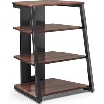 Design Hifi Rack Aus Holz Und Stahl, Tv Rack Mit Verstellbaren Ablagen & Kabelmanagement, Hifi Regal F ̈¹r Dvd-player Stereoanlagen Spielkonsolen, 61 