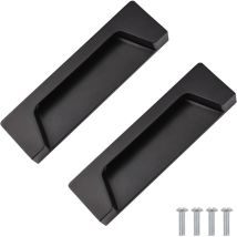 Juego De 2 Tiradores Empotrados De Aleación De Zinc De 10,5 Cm, Color Negro Mate, Para Armarios, Roperos, Librerías, Cajones Y Archivadores, Con 