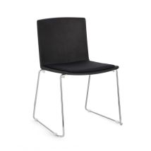 Chaise De Salle À Manger En Acier Noir Et Polypropylène