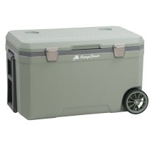Campfeuer Kühlbox Lightgreen 70 Liter Mit Rädern, Rollkühlbox, Isolierte Kühlbox Mit Griffen, Fahrbare Cooling Box, Eisbox, Mini Kühlschrank