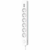 Quarx Regleta 6 Enchufes 3 Puertos Usb Blanco Gris