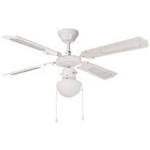 Farelek - Bali 112420 Ventilatore Da Soffitto, 107 Cm, Bianco
