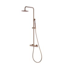 Mice Collection - Mice - Columna De Ducha Termostatica, Barra De Baño Con Grifo Termostático Fabricado En Acero Inoxidable Y Latón, Griferia Baño Oro 