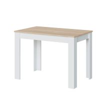 Fester Tisch Lowell, Esszimmertisch, Moderner Konsolentisch Für Wohnzimmer Oder Küche, Cm 109x67x78, Weiß Und Eiche