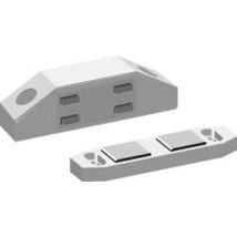 Monin – 211410 – Chiusura magnetica per armadi 4 kg e 6 kg in PVC bianco – Dimensioni contropiastra 4 kg: 57 mm x 15,5 mm, 6 kg: 62 mm x 17 mm