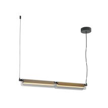 Maytoni Flat Lampadario Moderno A Sospensione Da Bar Nero E Ottone 3000k 2480lm Paralume Grigio