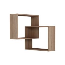 Decortie - Estantería De Esquina De Pared 2 Estantes H68 Cm - Ring