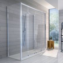 Dhimp - Nicho De Ducha Corredero Con 2 Puertas De Cristal Línea Essential 96-100 Cm / Apertura 40 Cm