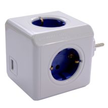 Adaptador cubo 4 Tomas con toma de tierra y 1 puerto USB – Potencia máxima 3680W