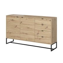 Mobile Cassettiera Como' Letto Soggiorno Quercia Nero 153x89x39cm Amber