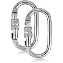 2 Stück 25 Kn Kletterkarabiner, O-lock-karabiner Mit Spannschlössern, Geeignet Zum Klettern, Abseilen, Für Wasserflaschen
