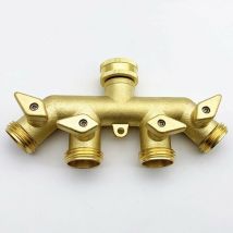 Schlauchverteiler (4-wege), Messing-gartenschlauchadapter, Vierwege-splitteradapter, Kugelhahn, Wasserhahnanschluss