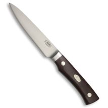 Coltello Da Cucina Fallkniven Sega In Acciaio Laminato Cos E Con Lama Di 11,5 Cm, Con Mango Micarta Marrone In Astuccio Di Legno.
