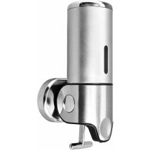 Dispensador De Jabón Líquido De Pared, Manual, Para Cocina, Hotel, Champú, Acondicionador Y Gel De Ducha, 500 Ml, Plateado, 24 X 12 Cm