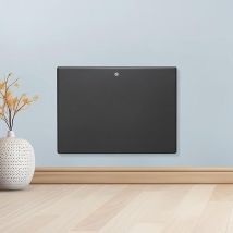 Purus - 600w Electric Heater Wall Mounted Panel Radiator With Thermostat Lot 20 Grey