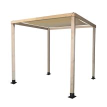 Garten-pergola Aus Behandeltem Holz Für Den Außenbereich Chillvert Corinto Mit Plane Und 4 Pfosten 255x255x225 Cm Weiß Und Beige