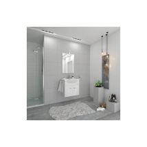 Mueble de baño Emma 58 con espejo blanco – Estructura de madera lacada – Lavabo integral – Dimensiones: 58x43x64 cm