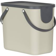 Rotho Mülltrennungssystem Albula 25 L Cappuccino Recyclingbehälter Müll- & Abfalleimer