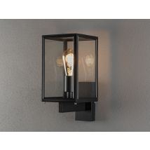 Konstsmide Lighting - Stehende Außenwandlaterne Carpi Schwarz Mit Klarglas, Höhe 33cm