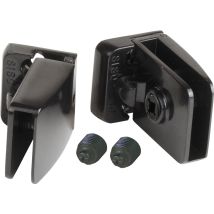 Siso - Glastürscharnier Square Set, Glas 4-6 Mm 43x30 Mm, Zink Schwarz