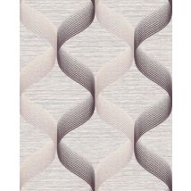 Edem - Empapelado Estilo Retro 1034-14 Papel Pintado Vinílico Texturado Con Dibujo Gráfico Destellante Crema Beige Marrón 5,33 M2