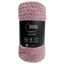 Soleil D’ocre Cocooning Plaid, Coperta Da 180 X 220 Cm, Di Colore Rosa Antico