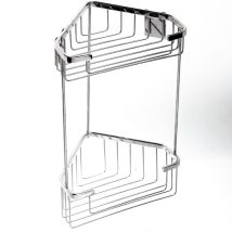 Metaform - Tagère Angulaire De Douche 2 Niveaux Pour Hôtel Poli En Acier Inox Mod. Top Line
