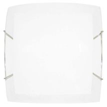 Energy - Plafonnier Avec Crochets En Fil D'Acier Et Plaque De Verre Blanche - 1xe27