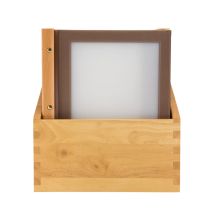 Set Da 10 Porta Menu A4 Linea Wood Più Box - Per Caffè, Ristoranti, Bar - Formato A4 - Colore Marrone - Securit
