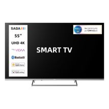 Saba Sa55km10vda Smart Tv 55” Ultra Hd 4k, Sistema Operativo Vidaa, Triplo Tuner Dvbt2/c /s2 Hevc Main10, Certificato Tivusat, Piedistallo Centrale, 