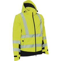 Giacca Softshell Ad Alta Visibilità Warnschutz Visible Xtreme, Taglia L, Giallo Arancio/nero