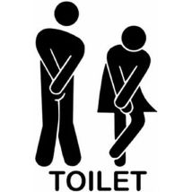Toilettenaufkleber – Abnehmbar – PVC – 13 x 22 cm – Schwarz – Wandtattoo für Badezimmer und Wohnzimmer