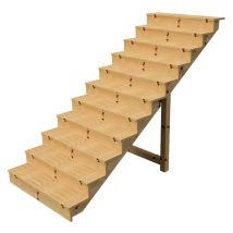 Vinuovo - Berlin Escalier Extérieur Bois 11 Marches H 190cm L-120cm - Avec Contre Marche