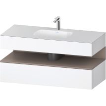 Duravit – Lavabo da incasso Qatego con mobiletto sospeso 1200mm – 1 cassetto, ceramica sanitaria, basalto opaco