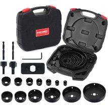 19pcs Coronas Perforadoras, Hychika Sierras Perforadoras 13 Discos: 19 Mm-152 Mm,corte Duradero Y De Alta Velocidad, Perforar En Madera, Pvc Y 
