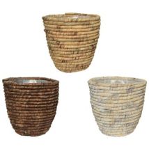 Portavasi in giacinto naturale D.24 x H.22 cm – Elegante e naturale per piante e fiori – Giardino e piscine