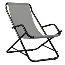 Sedia a sdraio in acciaio basculante swing – 25mm – ecru – antracite – Stiliac