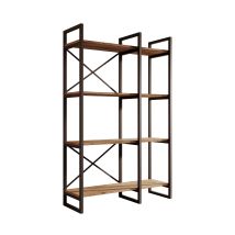 Scaffale Stile Industriale Libreria Soggiorno Ufficio Struttura Acciaio Opaco E Colore Pino Atlantico Opaco Modello Factory E2 87,5x138x30cm