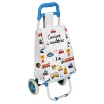 Chariot De Courses Pour Enfant - 19l - Bleu - L 30,5 X P 20 X H 73,5 Cm - Livraison Gratuite