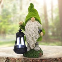 Gartenzwergfigur Mit Solarlaterne – Solarbetriebene Gartenfigur Für Terrasse, Balkon, Garten Oder Rasen – Einzigartiges Einzugsgeschenk Für 