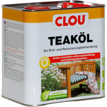 Teaköl farblos 2,5 L – schnell trocknend – witterungsbeständig – für Gartenmöbel und Holzpflege – Clouth