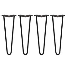 4 X 16' Hairpin Legs - 2 Prong - 12mm - Black